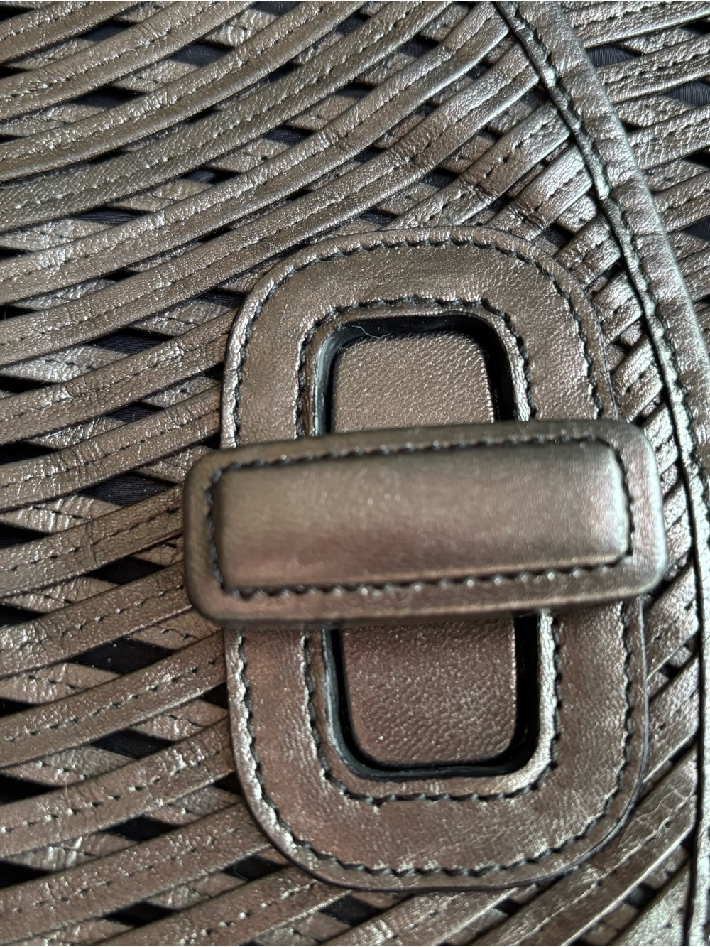 Jil Sander Metallic Silver Woven Top-Handle Satchel - Picture 9 of 13